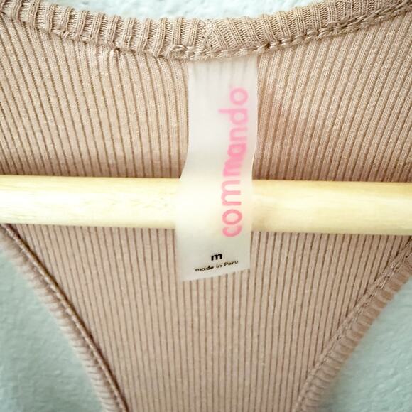 COMMANDO x REVOLVE | Luxury Rib Racerback Tank Jumpsuit Mushroom Mauve | Medium - Picture 6 of 6